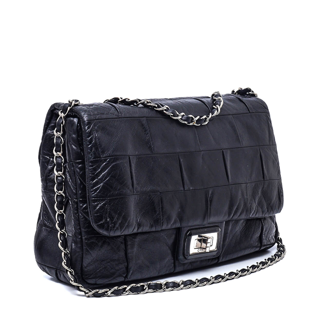 Chanel - Black Lambskin Patchwork Leather Reissue  Single Flap Bag 